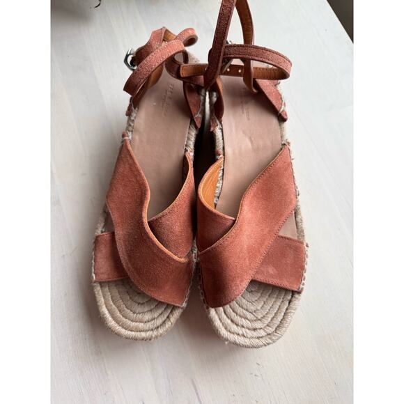 Rag and Bone Hera Espadrille Wedge Suede Sandal Size 39.5/ US 9.5 - Picture 2 of 9